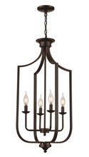  11216 MB - Hillcrest 31.5-in. High Matte Black 4-Light Cage Chandelier